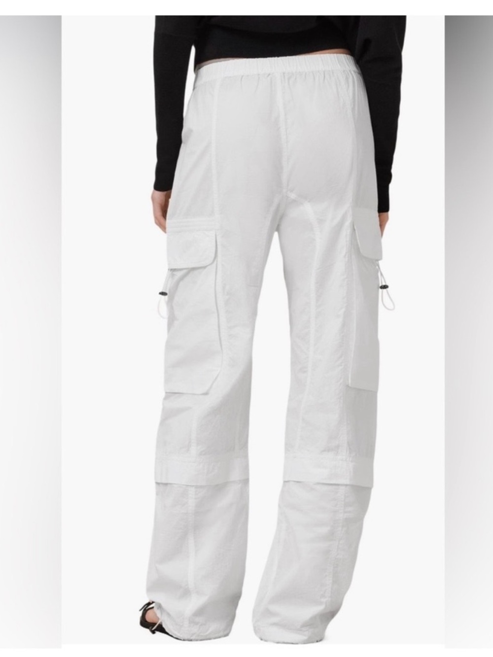 AllSaints Women's White Cargo Wide-Leg Pants - Picture 2 of 6